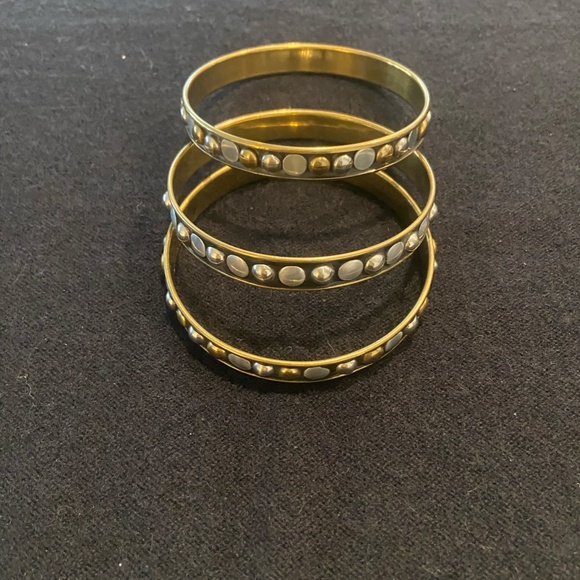 Silver and Goldtone Bangle Bracelets - Picture 2 of 4